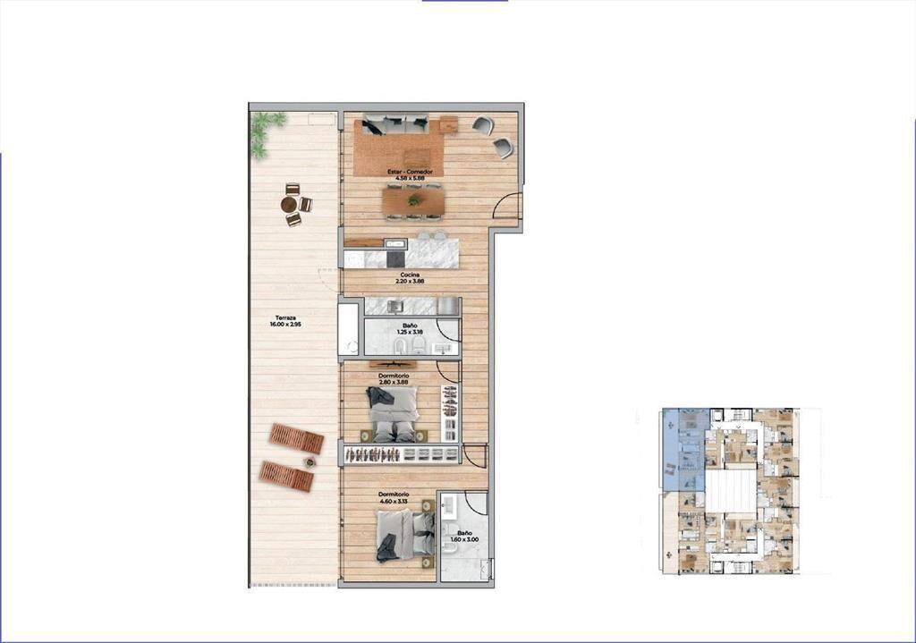 Apartamento penthouse de dos dormitorios en venta en Pocit