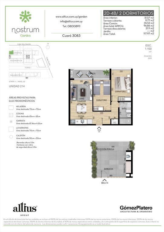 VENTA 2 DORMITORIOS NOSTRUM GARDEN PRADO AZOTEA EX