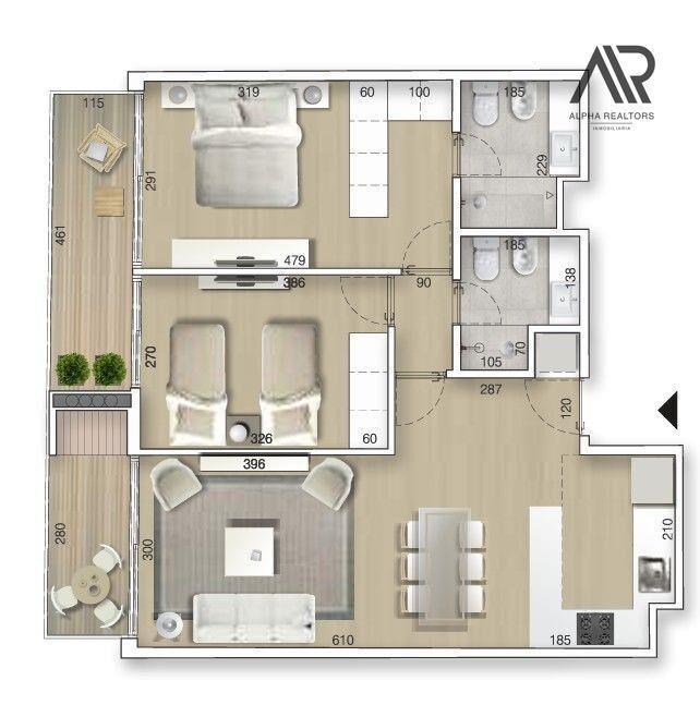Apartamento de 2 dormitorios con terraza y parrillero pr...