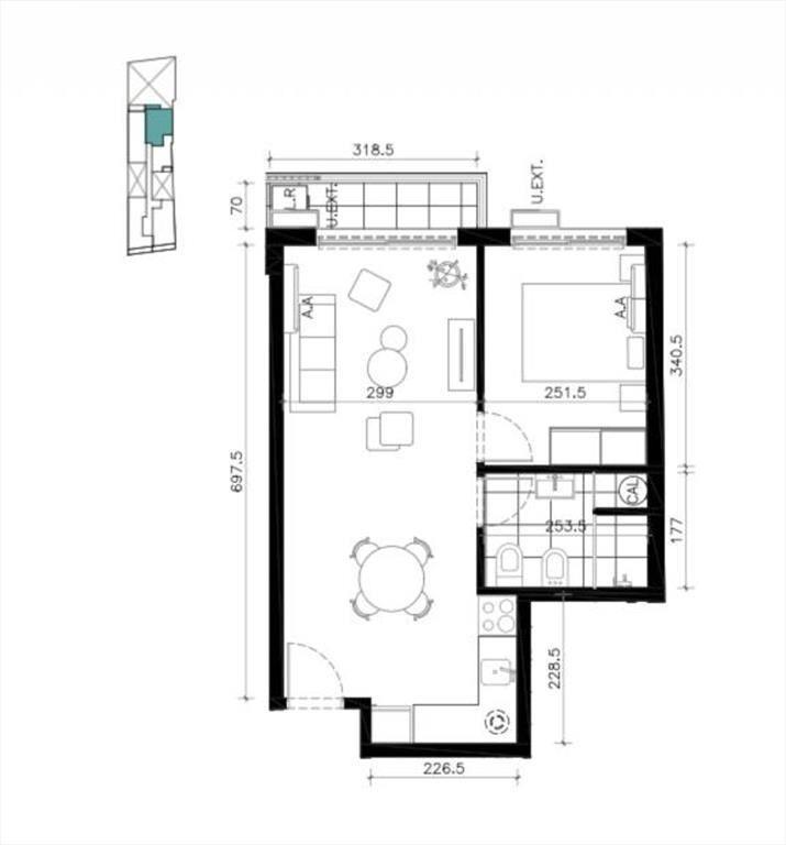 Venta apartamento 1 dormitorio en Cordón