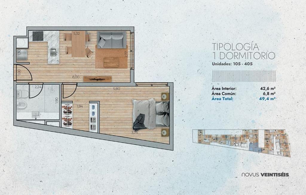 Venta 1 dormitorio con Patio en WTC