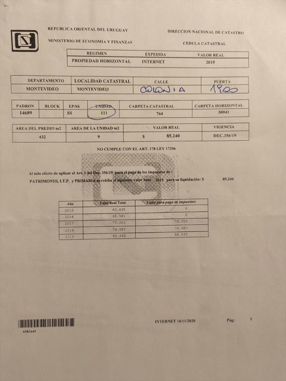 VENTA DE COCHERA CORDÓN