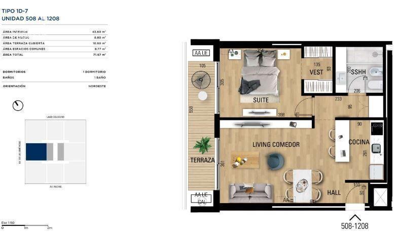 Apartamento de un dormitorio en venta en Carrasco - 1008