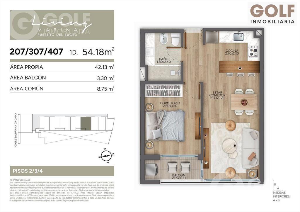 Venta de Apartamento 1 dormitorio en Puertito del Buceo