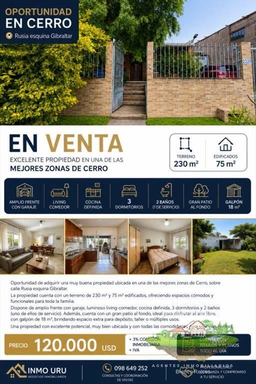 Venta de excelente propiedad en Cerro - Muy buena ubicació