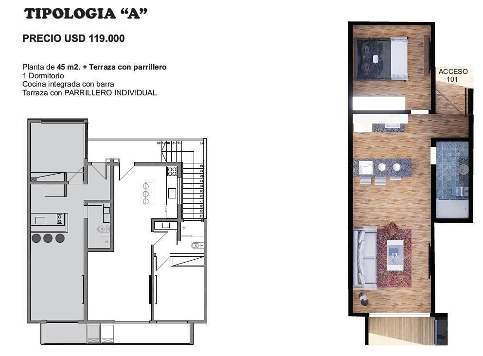 Apartamento a estrenar a la venta en La Blanqueada
