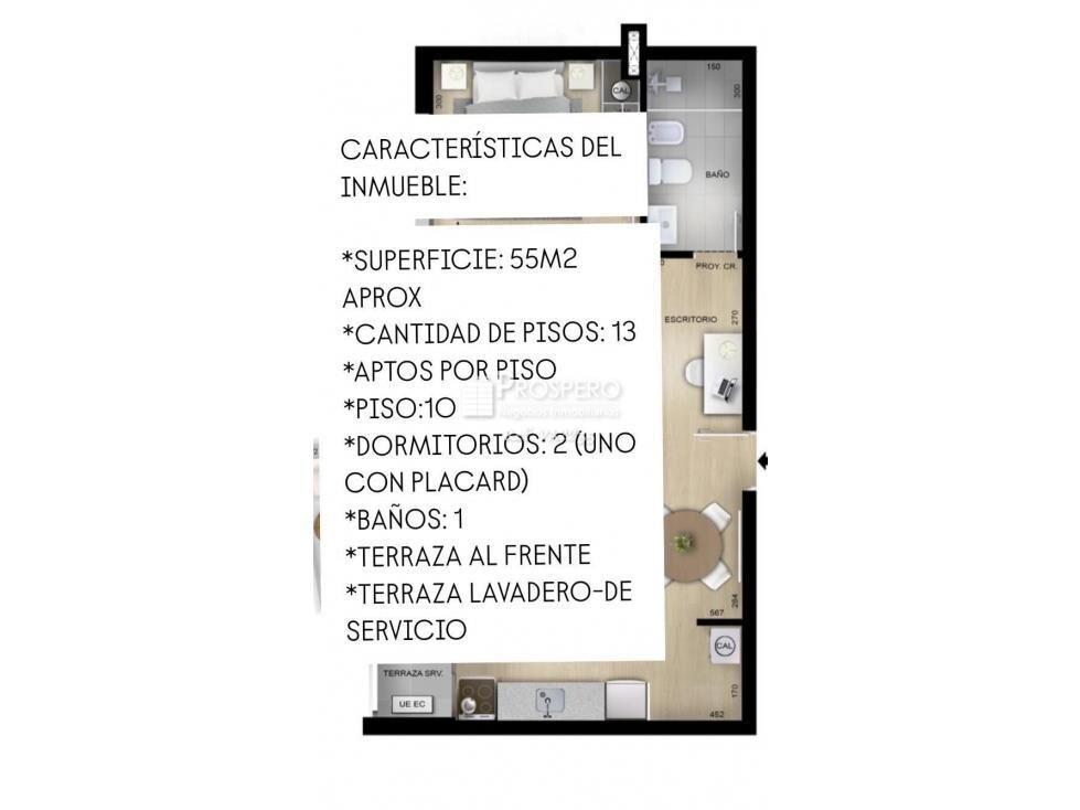 VA2235/2 Apto Nostrum Central 2dorm Centro Terraza