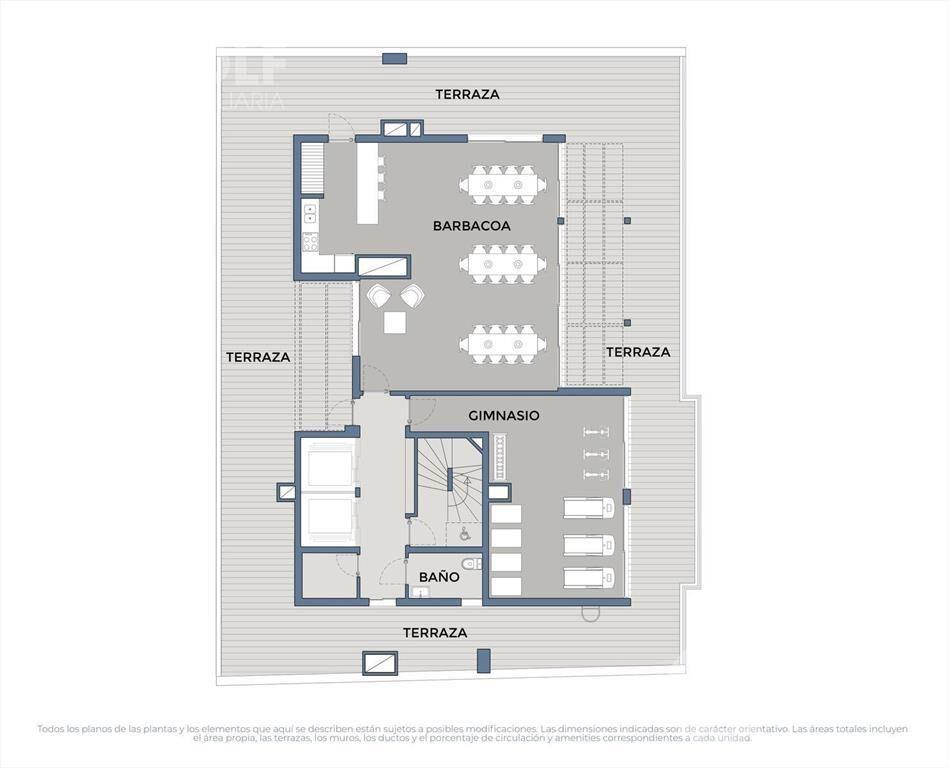 Venta de penthouse de 2 dormitorios con terraza y parriller