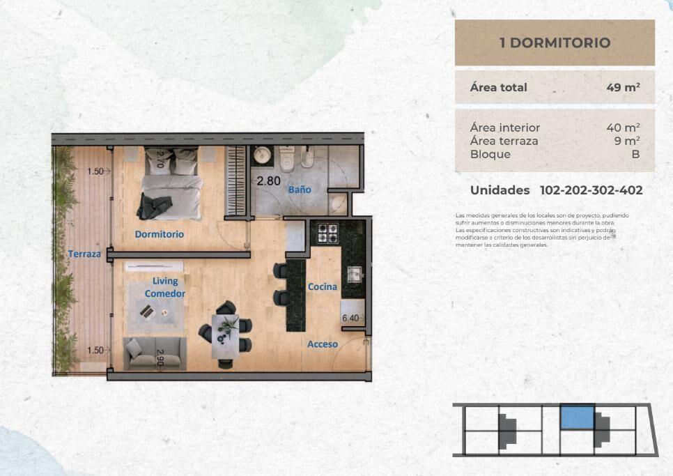 venta Apartamento 1 Dormitorio en Pocitos nuevo