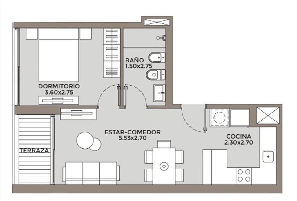 Apto en Venta 1 dorm a estrenar Punta Carretas