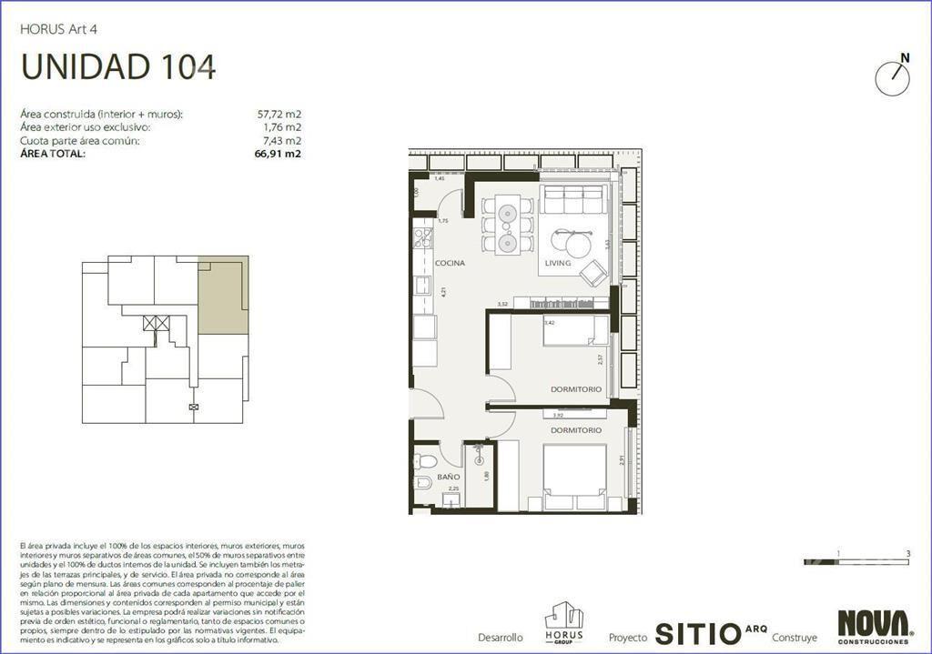Apartamento de dos dormitorios en venta en Centro - 104