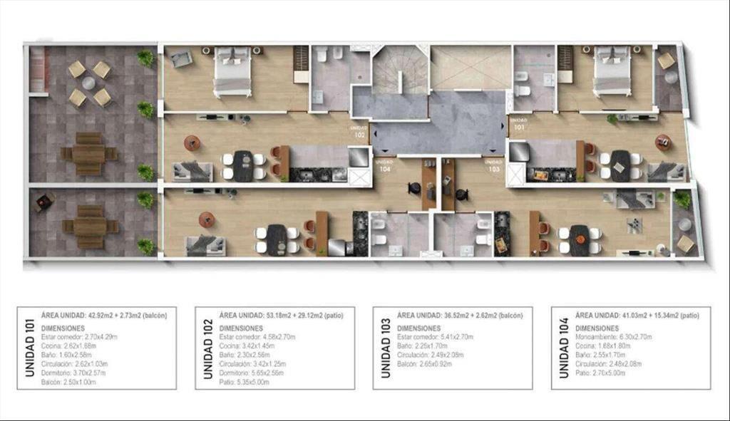 Venta Apartamento Parque Batlle Monoambiente 1 Baño Patio