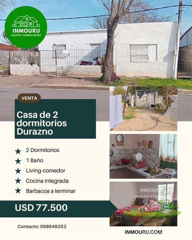 Venta de casa de 2 dormitorios en Durazno