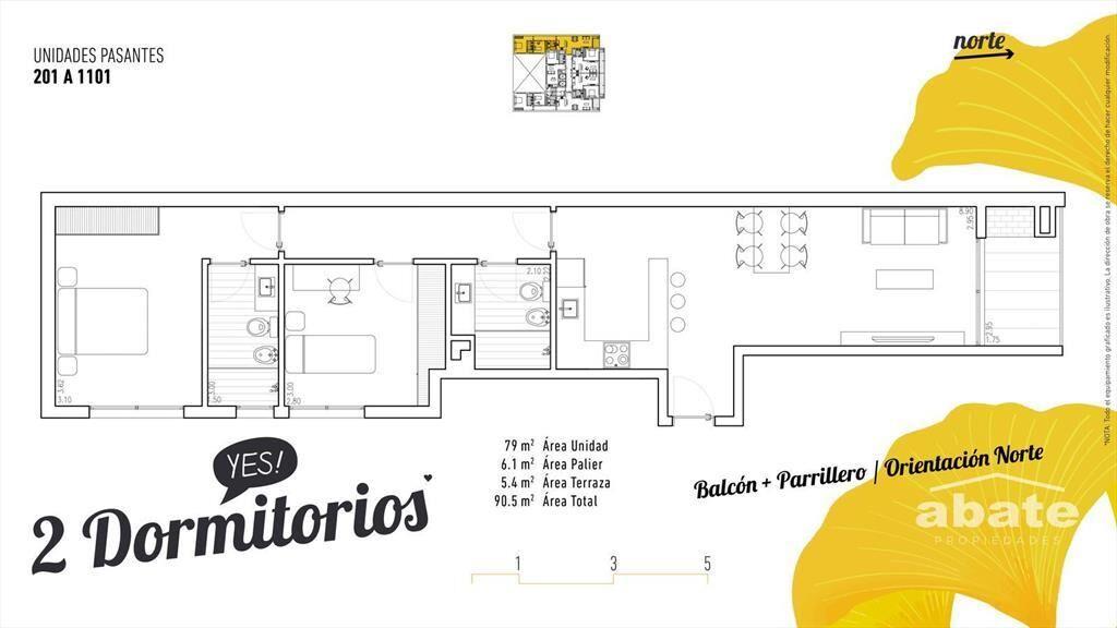Venta apartamento 2 dormitorios Parque Rodó en Yes Sarmient