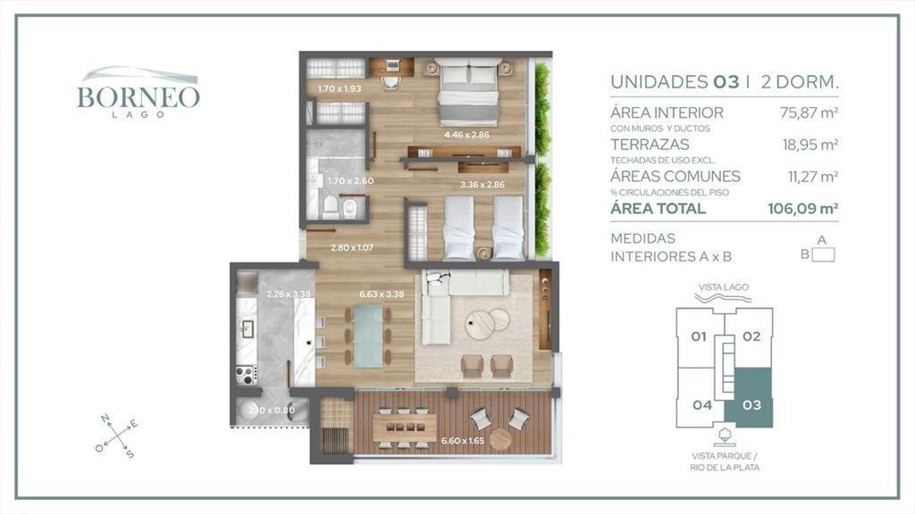 VENTA APARTAMENTO A ESTRENAR JULIO 2 DORMITORIOS