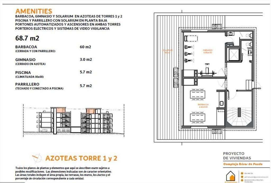 Venta apartamento 2 dormitorios con piscina Pando