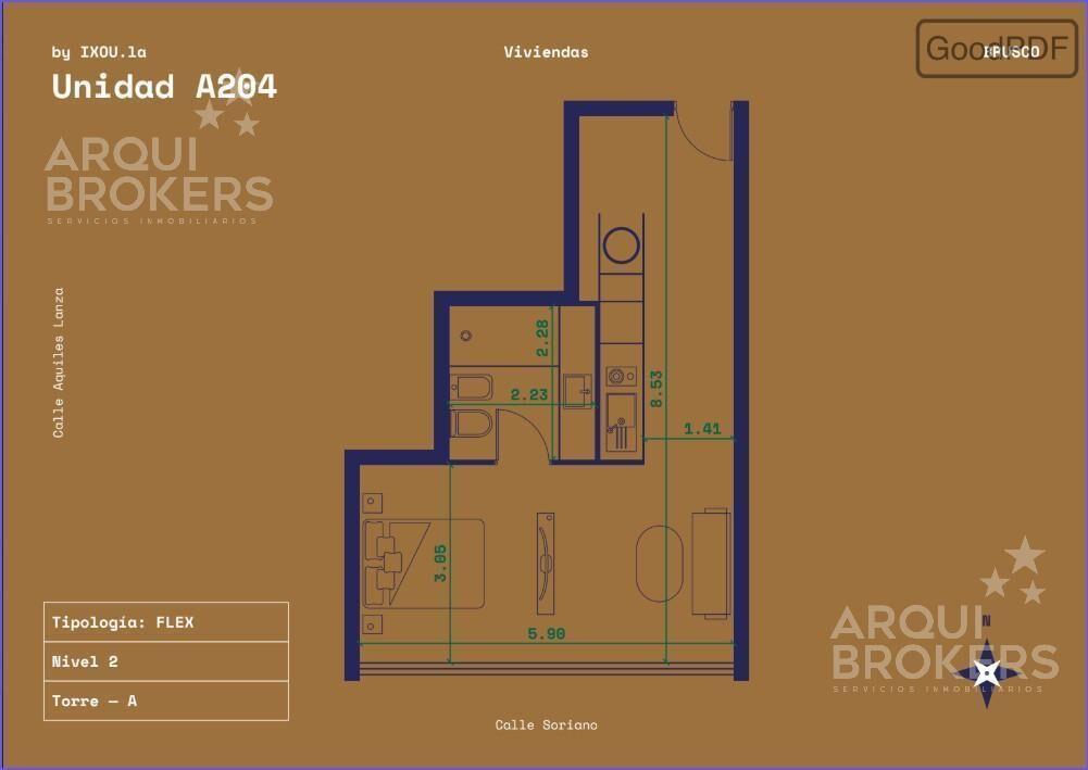 Apartamento monoambiente en venta en Centro -202A