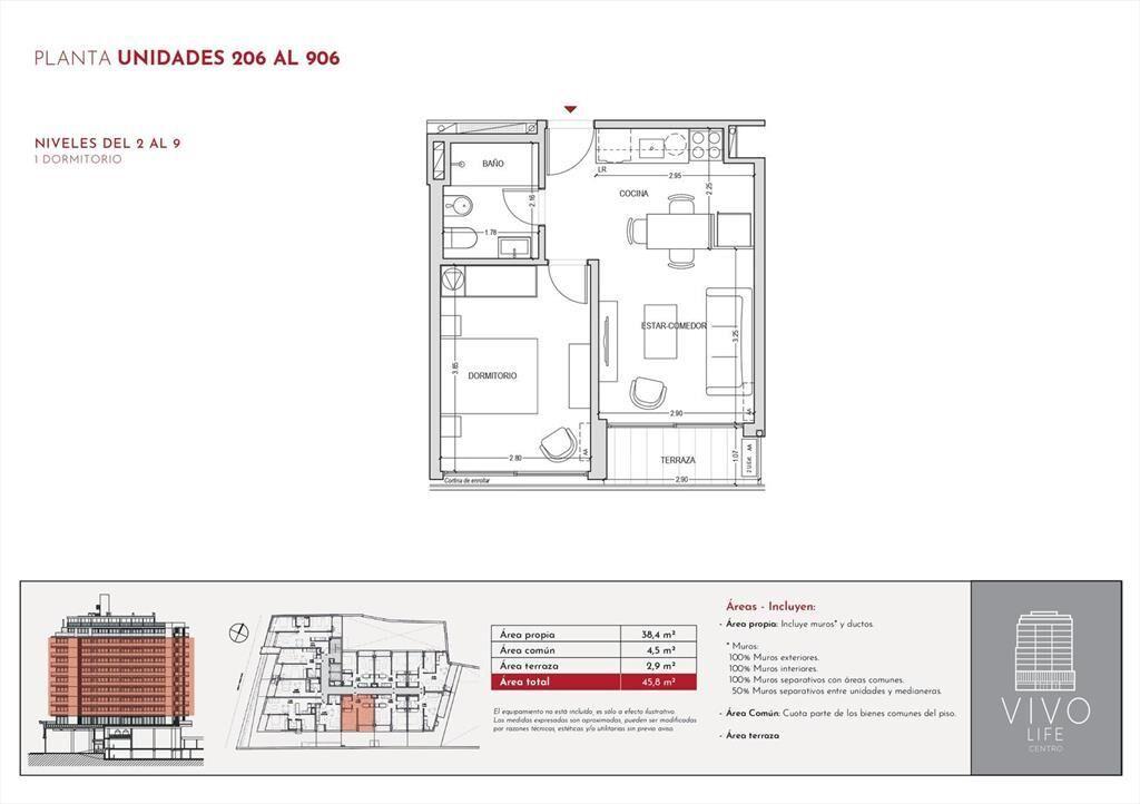 Venta Apartamento 1 Dormitorio en Centro