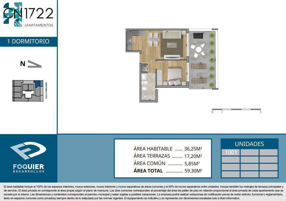 Apartamento penthouse de un dormitorio en venta en Cordón -