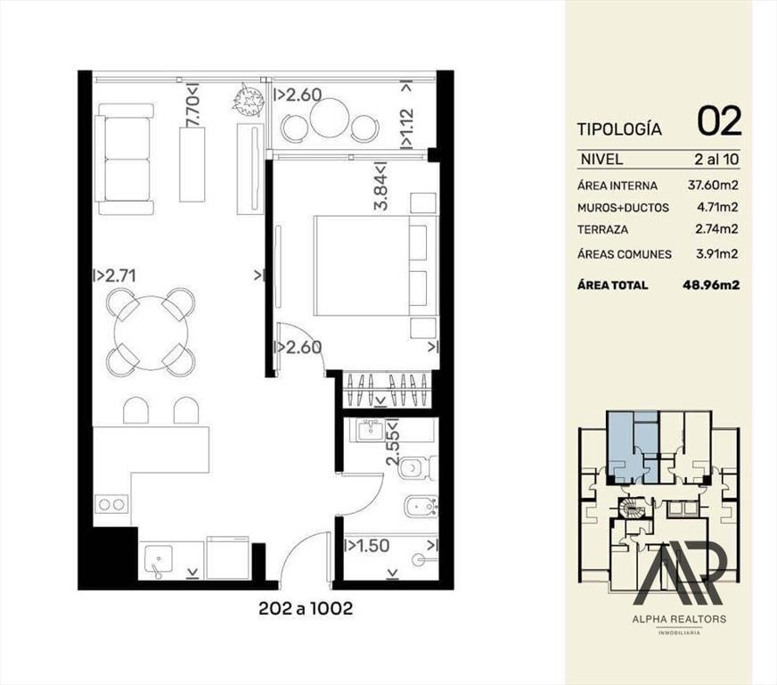Apartamento en venta de 1 dormitorio en Punta Carretas