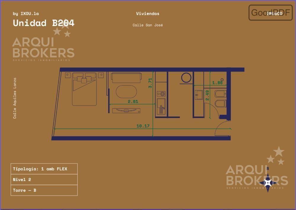 Apartamento monoambiente en venta en Centro -204B