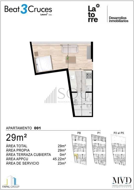 VENTA MONOAMBIENTE EN TRES CRUCES