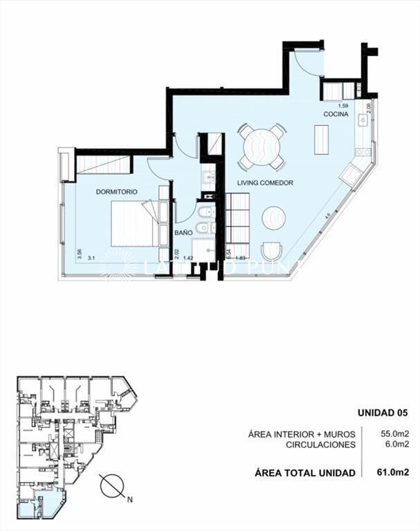 Apartamento 1 dormitorio. Roosevelt