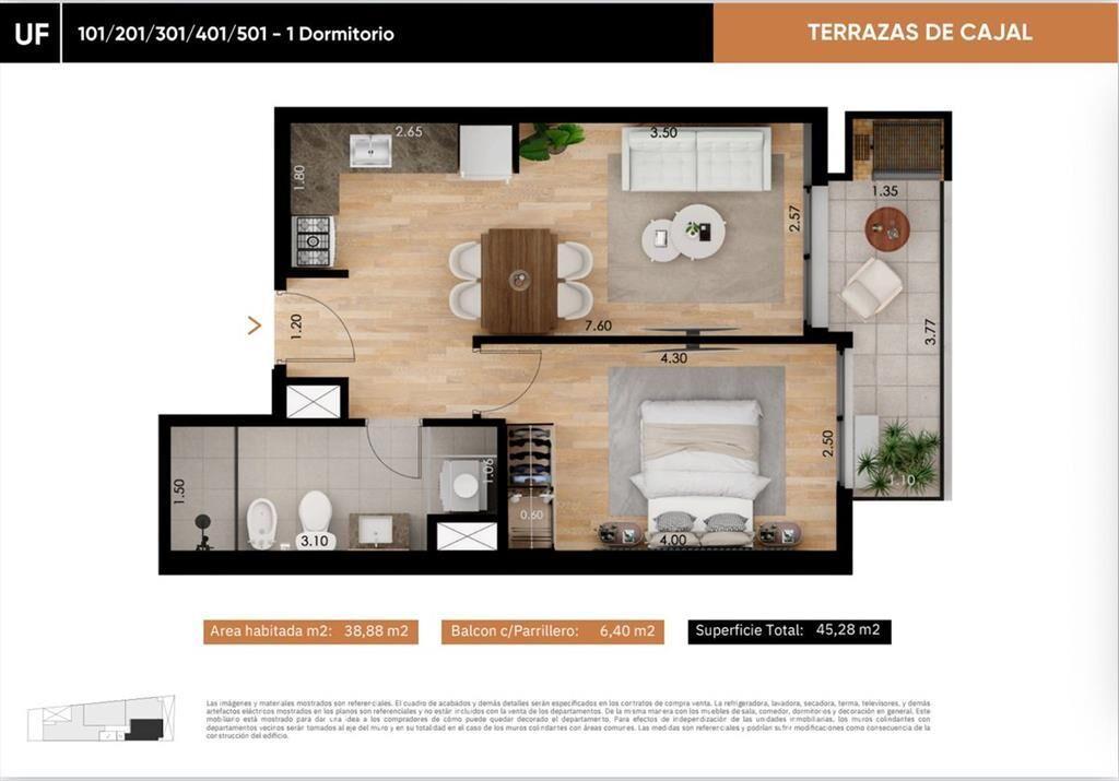 Apartamento 1 dormitorio en La Blanqueada