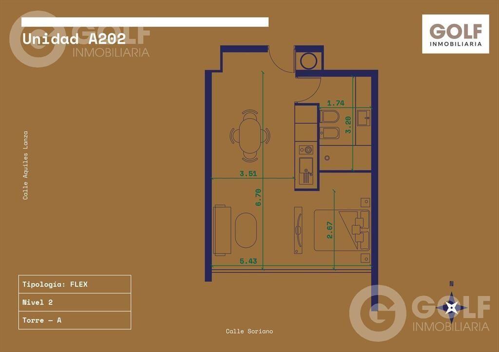 VENTA DE APARTAMENTO MONOAMBIENTE EN CENTRO