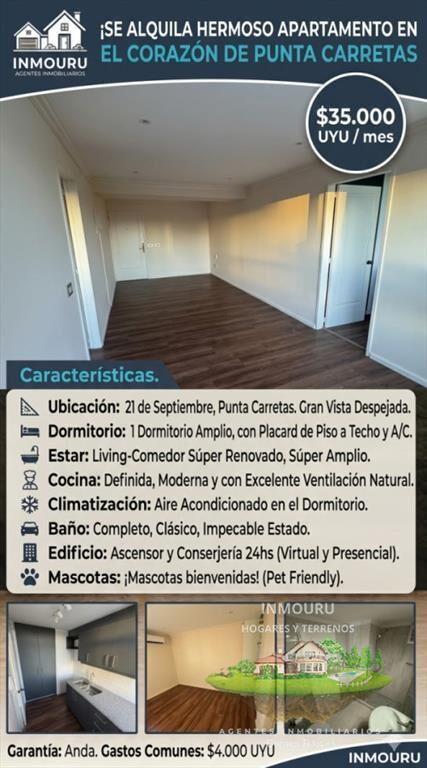 Alquiler Hermoso Apartamento en el Corazon de Punta Carreta