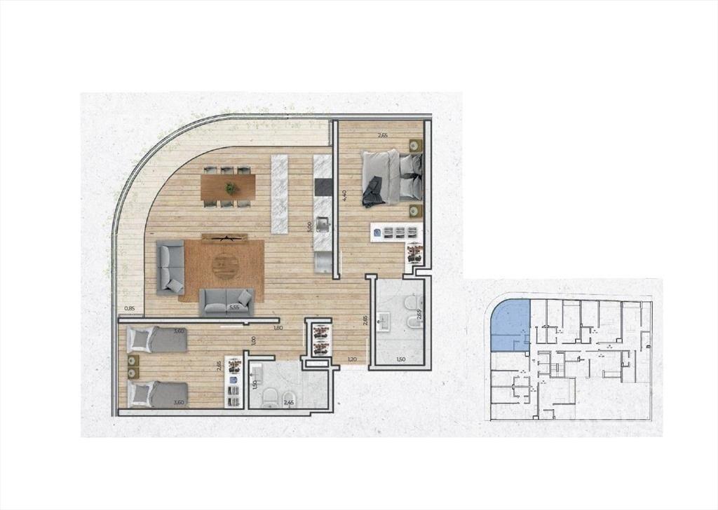 Apartamento de dos dormitorios en venta en Pocitos Nuevo- 3