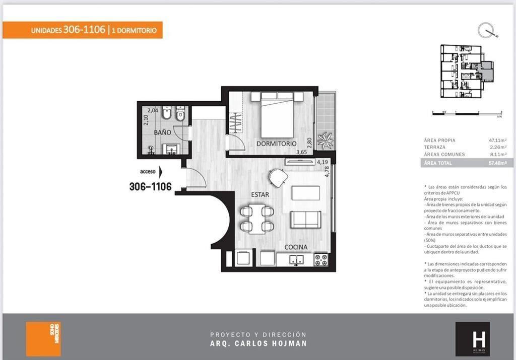 VENTA CORDÓN 1 DORMITORIO ENTREGA JULIO