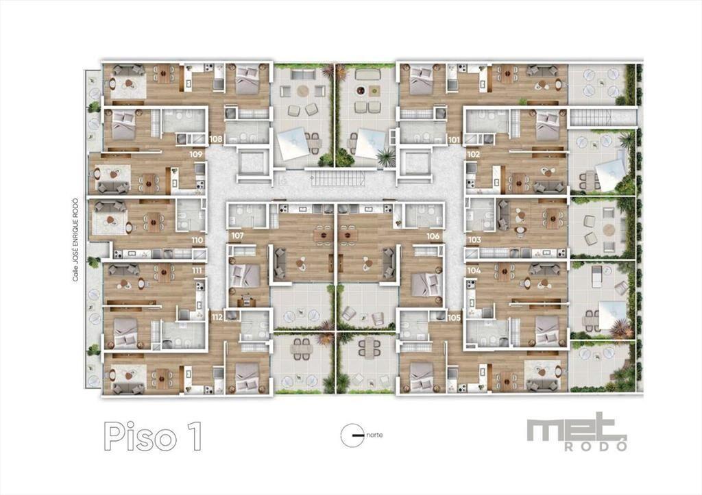 Apartamento -Estrena monoambiente sobre Rodó prox Bv Artiga
