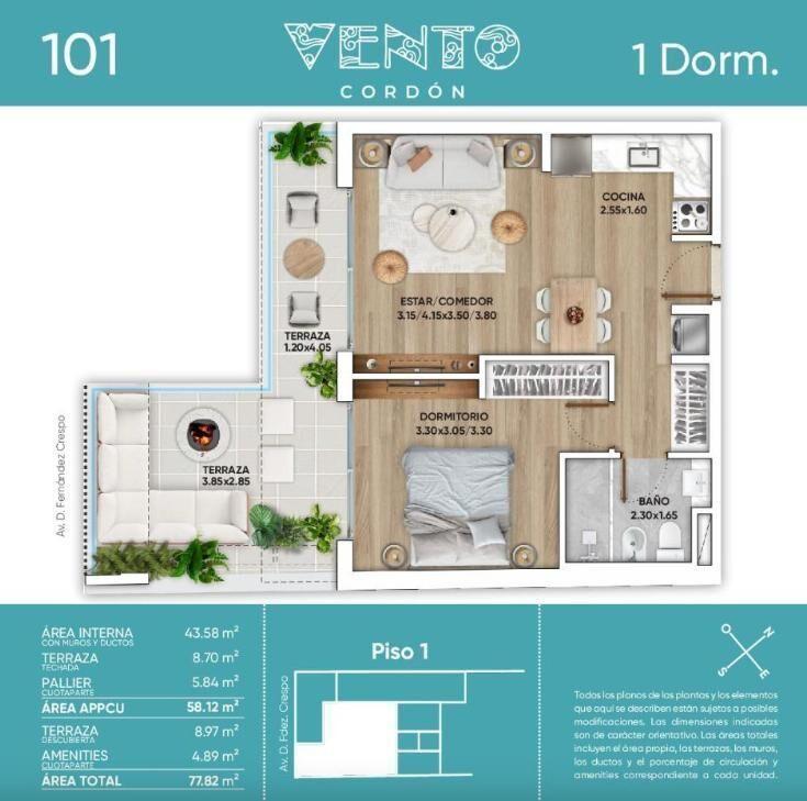 Venta Apartamento 1 Dormitorio
