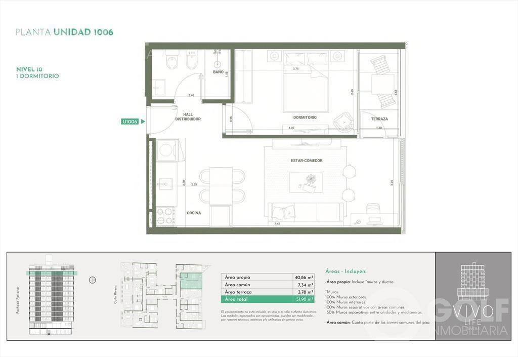 VENTA DE APARTAMENTO DE 1 DORMITORIO EN CORDON