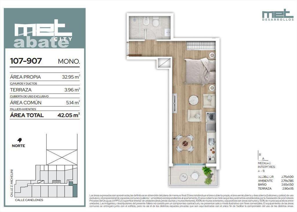 Venta Apartamento Monoambiente - Barrio Sur