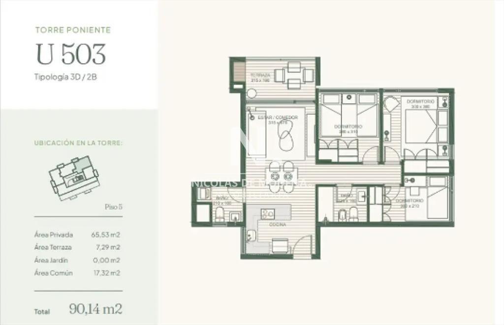 Apartamento de 3 Dormitorios en Barra de Carrasco