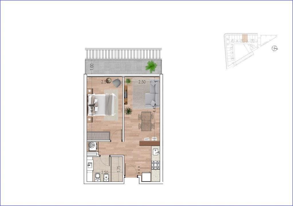 Apartamento de un dormitorio en alquiler en Carrasco - 103