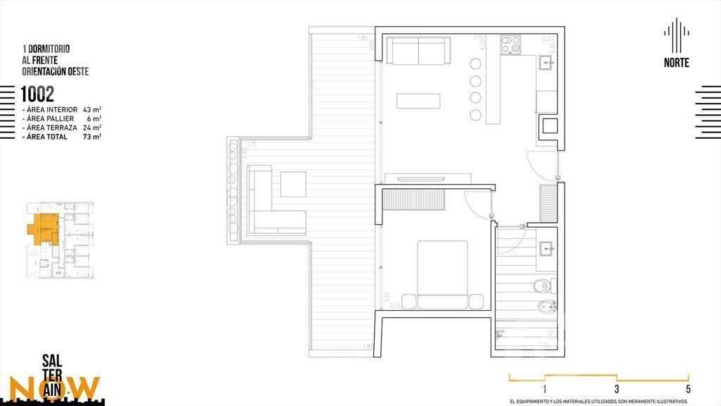 Venta de apartamento penthouse de 1 dormitorio en Cordón Su