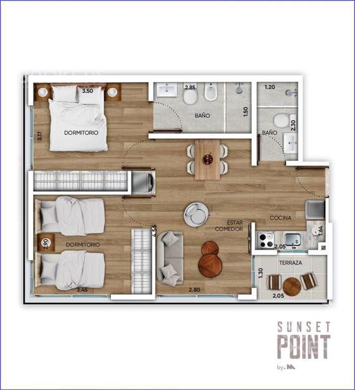 Apartamento  de dos dormitorios en venta en Pocitos Nuevo -