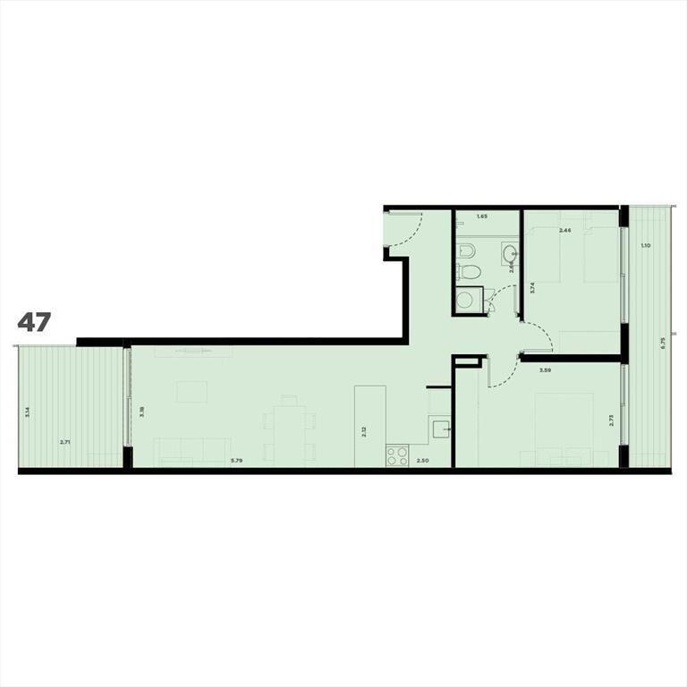 Apartamento de dos dormitorios en venta en La Blanqueada -
