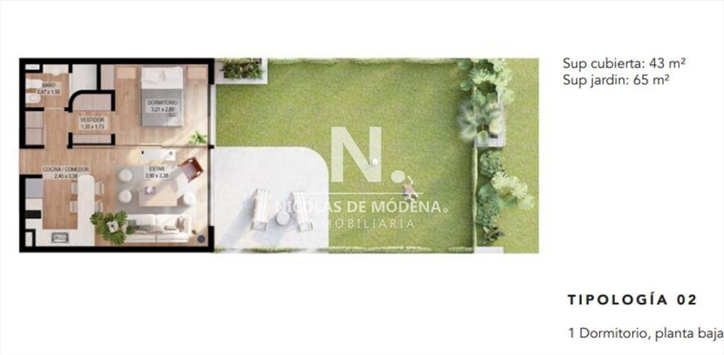 DEpartamento de 1 dormitorio con financiacion. en