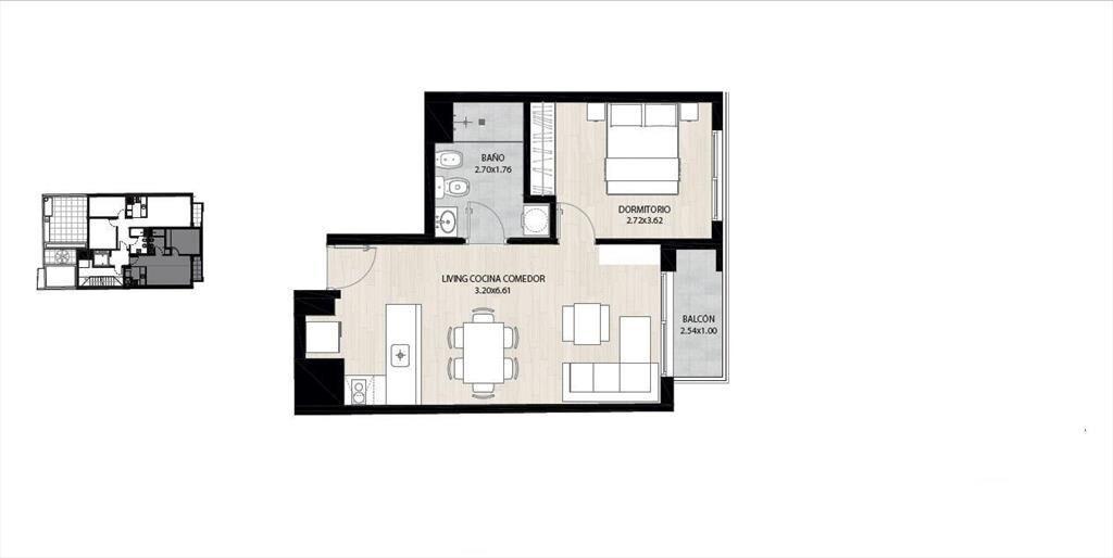 Apartamento de un dormitorio en venta en Barrio Sur - 201