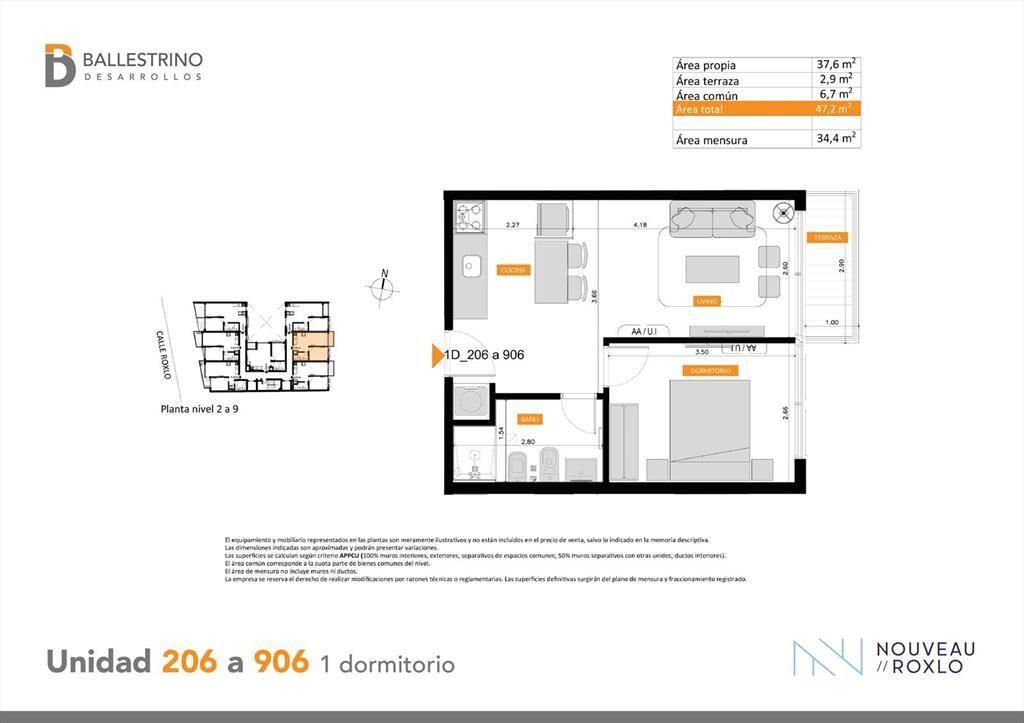 Venta Apartamento 1 Dormitorio en Cordón