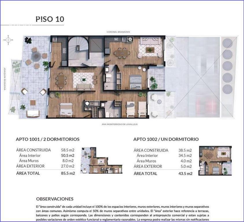 Apartamento penthouse de dos dormitorios en venta en Cordón