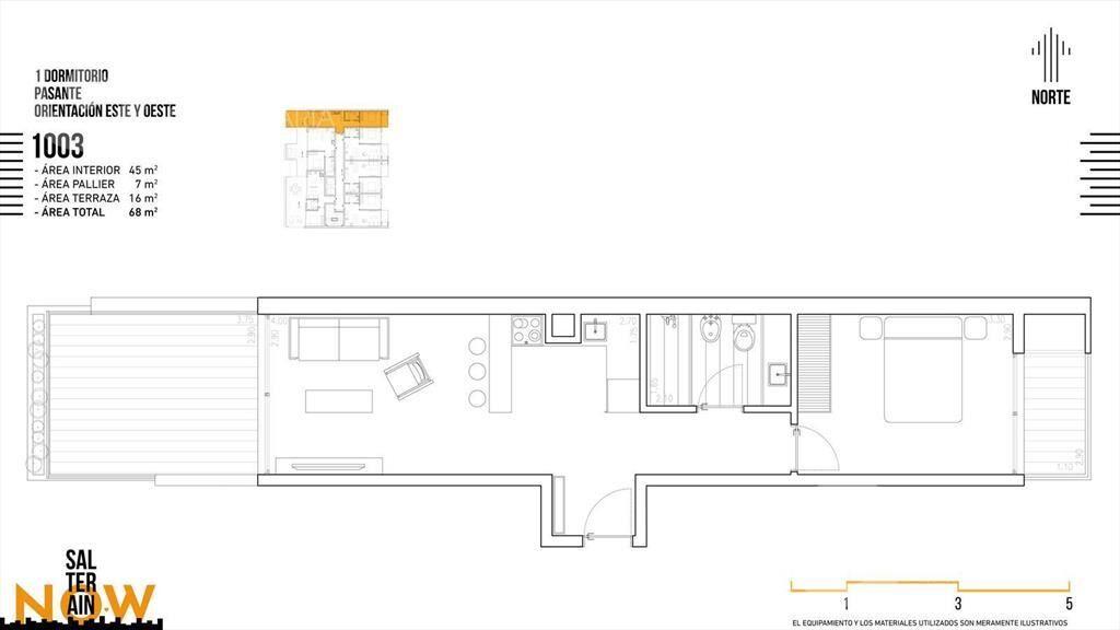 Venta de apartamento penthouse de 1 dormitorio en Cordón Su
