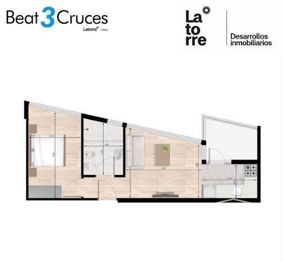 Venta apartamento 1 dormitorio en Tres Cruces