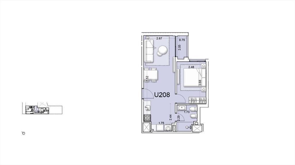 Apartamento de 1 dormitorio venta en Tres Cruces