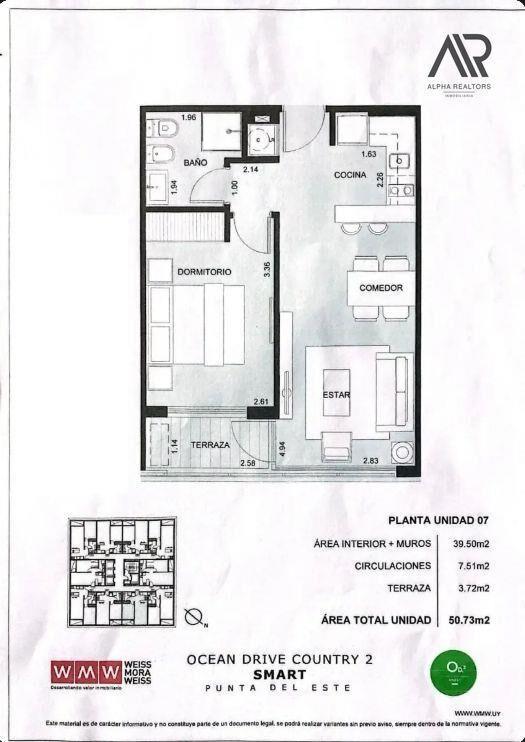 Apartamento en venta c/ cochera en Ocean Drive Country II
