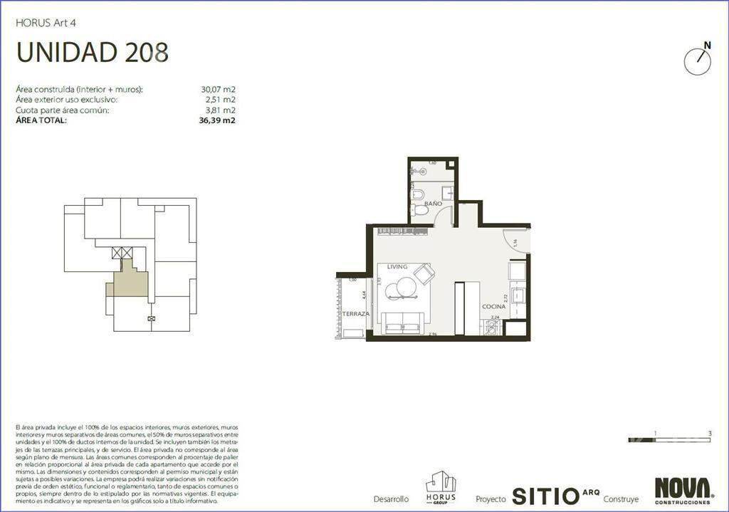 Apartamento monoambiente en venta en Centro - 208